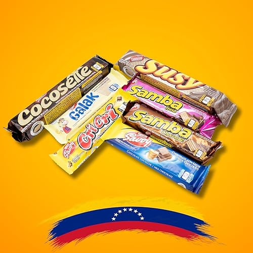 Miniatura 12 de Caja de dulces de Venezuela Pirucream Cocosette Susy Venezolano Chucherias Venezolanas Dulce Snack Caja de Regalo Caja Surtido de Galletas, Papas