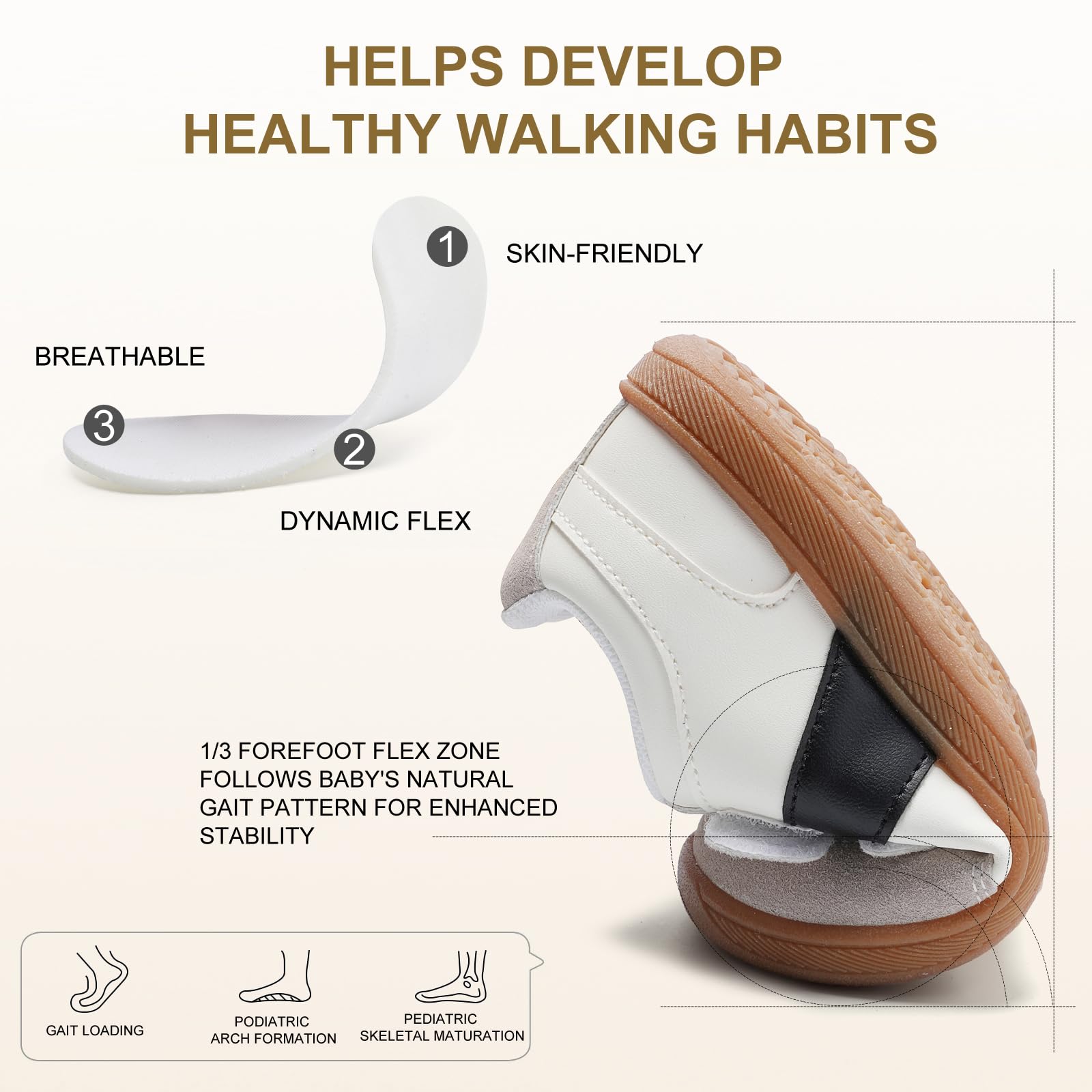Chaussure Bébé Garcon Fille Basket Enfant Léger Chaussures Premiers Pas Sneakers Barefoot