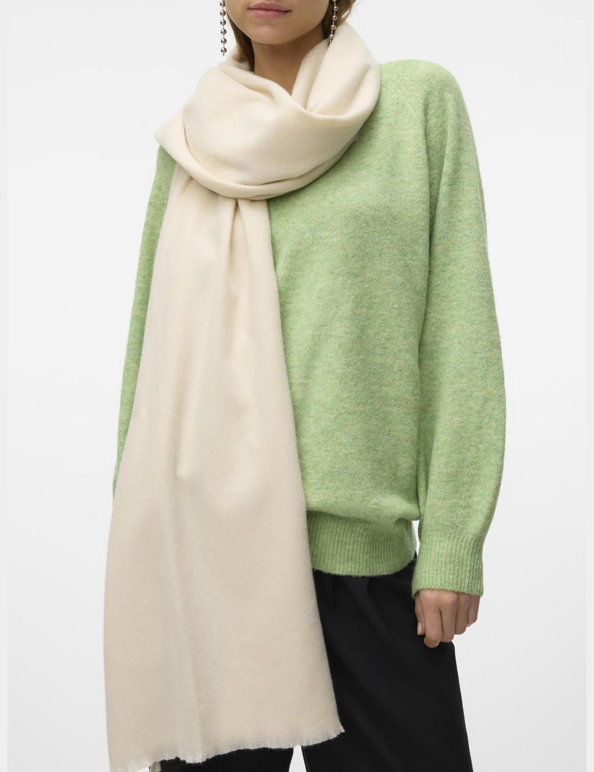 VERO MODA VMANDREA Woven Scarf NOOS Szal, Oatmeal/Szczegóły: melanż, jeden rozmiar, Oatmeal/szczegóły: melanż, jeden rozmiar