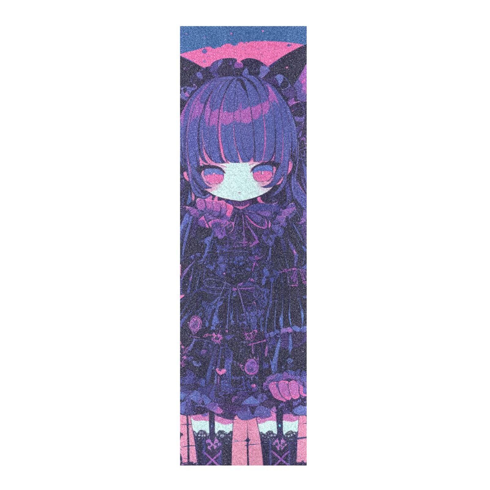 Skulls Purple Terro Anime Grippy Grip Tape für Skateboards, Grippy Scooter, Gripp-Tape, 84 x 22,9 cm, Antiderrapante für Roller