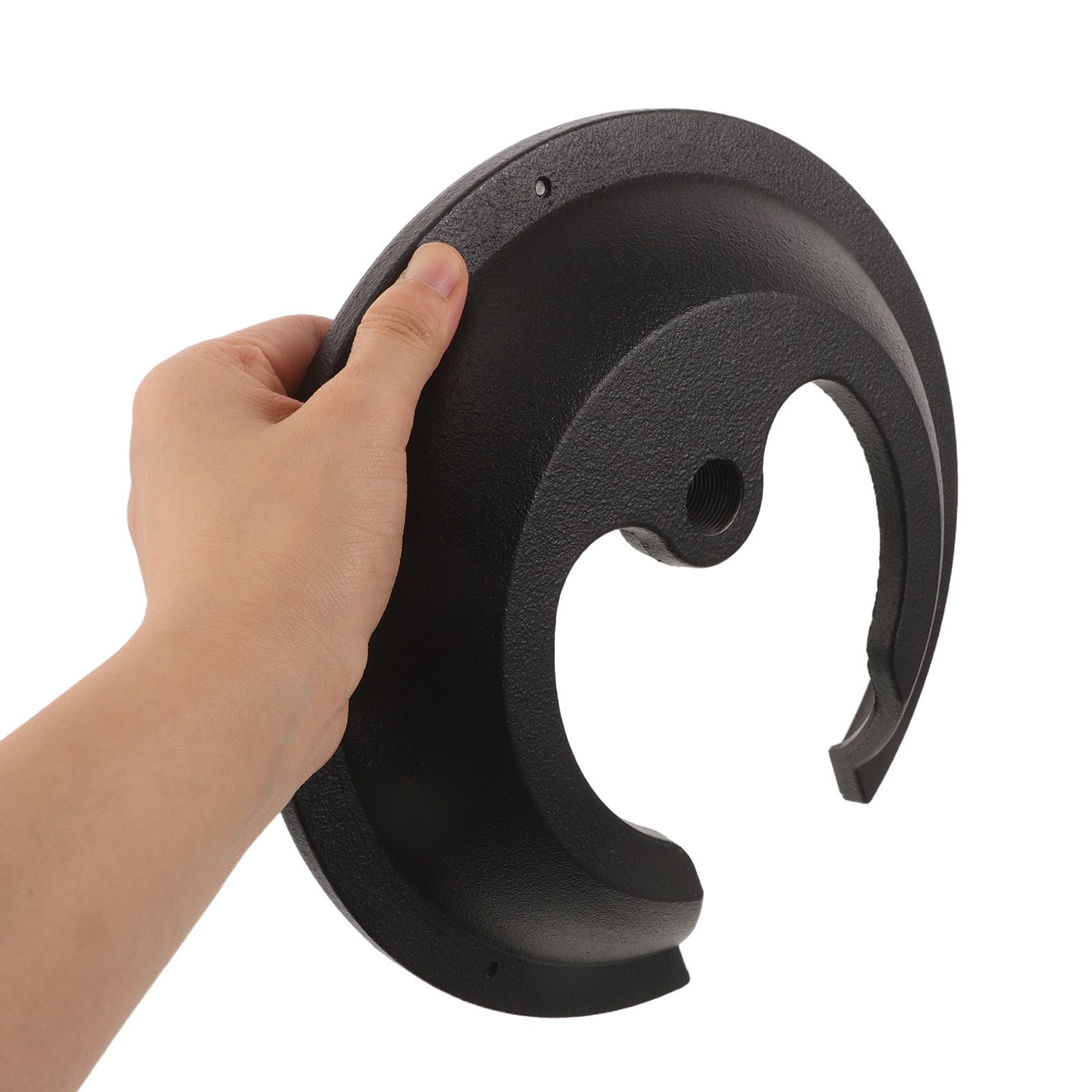 Base Forma a Corno di Bovino Rotonda Base Pesante Vite Rinforzata 245mm in Metallo Nero per Supporto Microfono per Studio Domestico e Ufficio