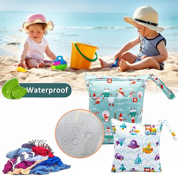 2 Wet Bag Pannolini Riutilizzabili - Sacchetti Impermeabili Per Viaggi E Spiaggia - Foto 8