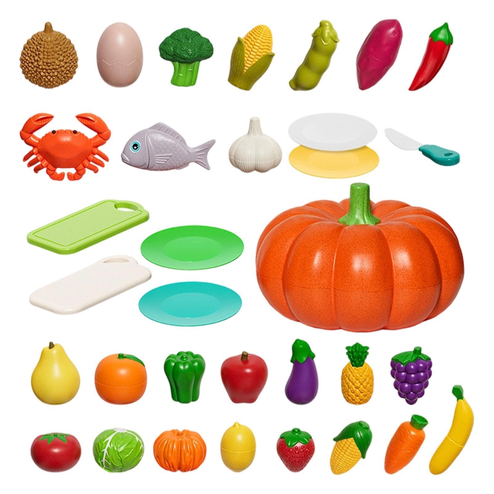 Set Alimenti Giocattolo Realistico Smistamento Zucche Finte Educativo | Di Classificazione Per Bambini Per Maschi Negozio Scuola Supermercato Alimentari Fattoria Carrello Spesa Cucina