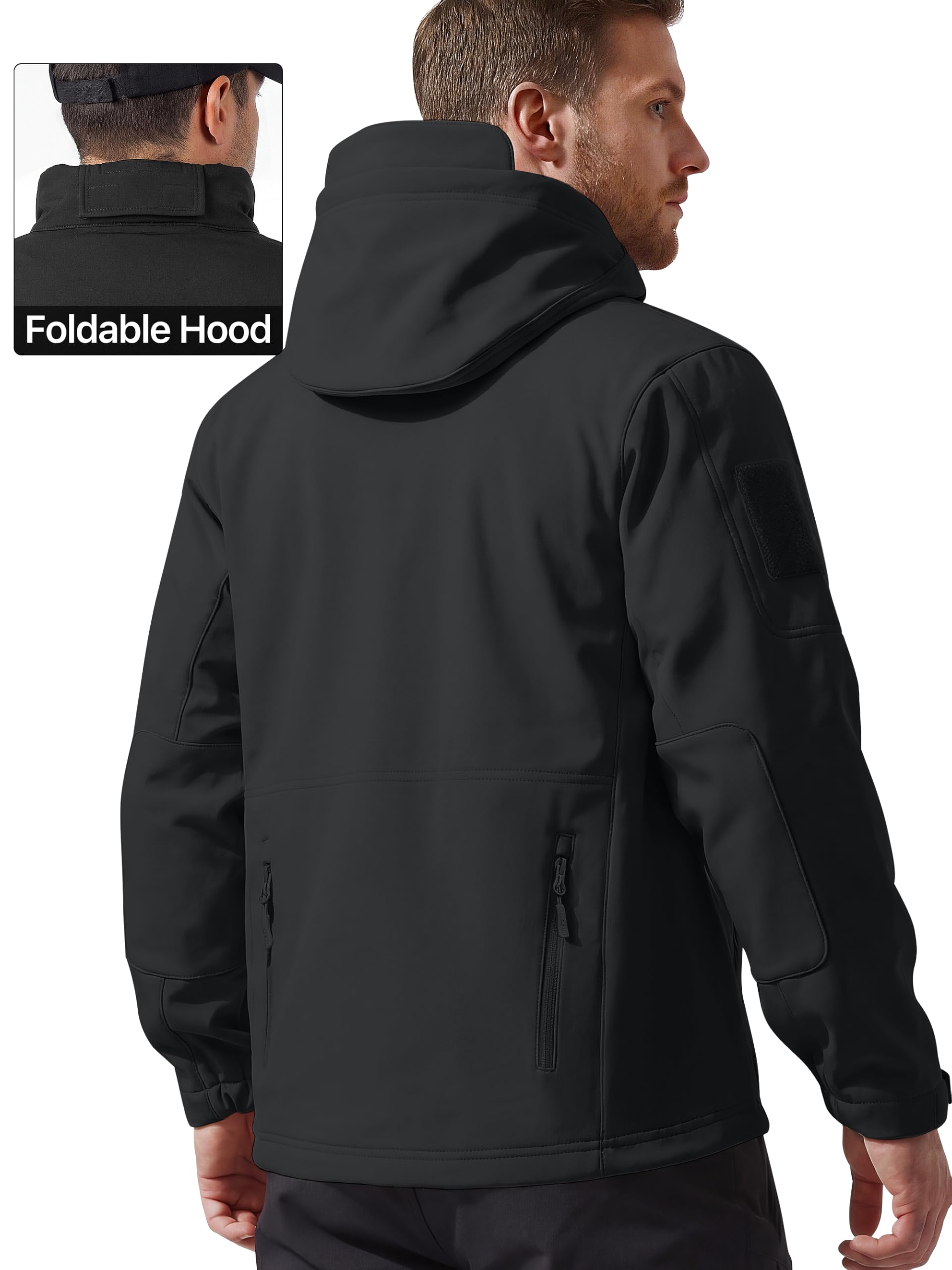 FREE SOLDIER Veste Softshell imperméable à Capuche pour Homme