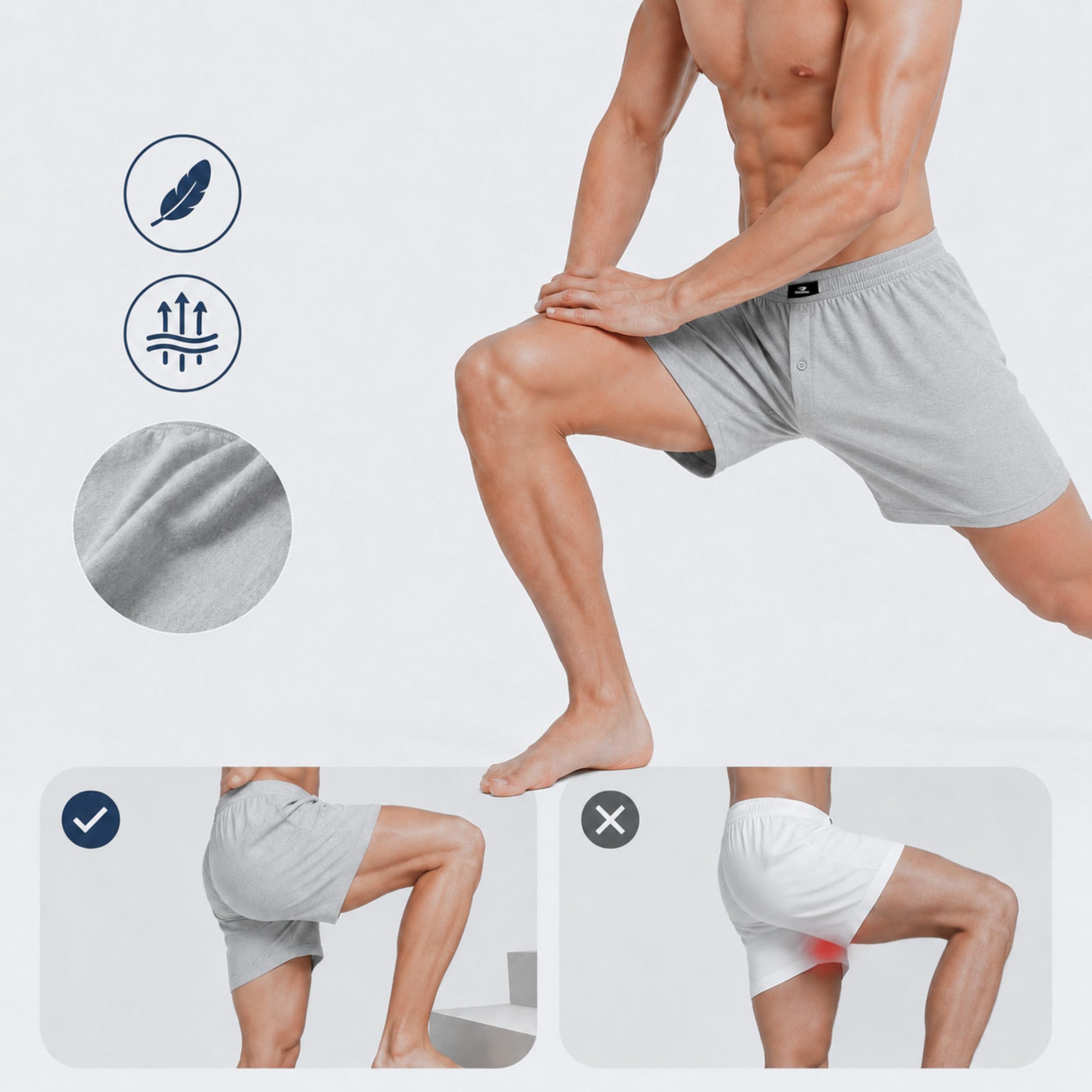 SGS Calecon Homme - 6 ou 10 Pack Boxer Homme Coton - Confortable et Ample - sous-Vêtements Premium