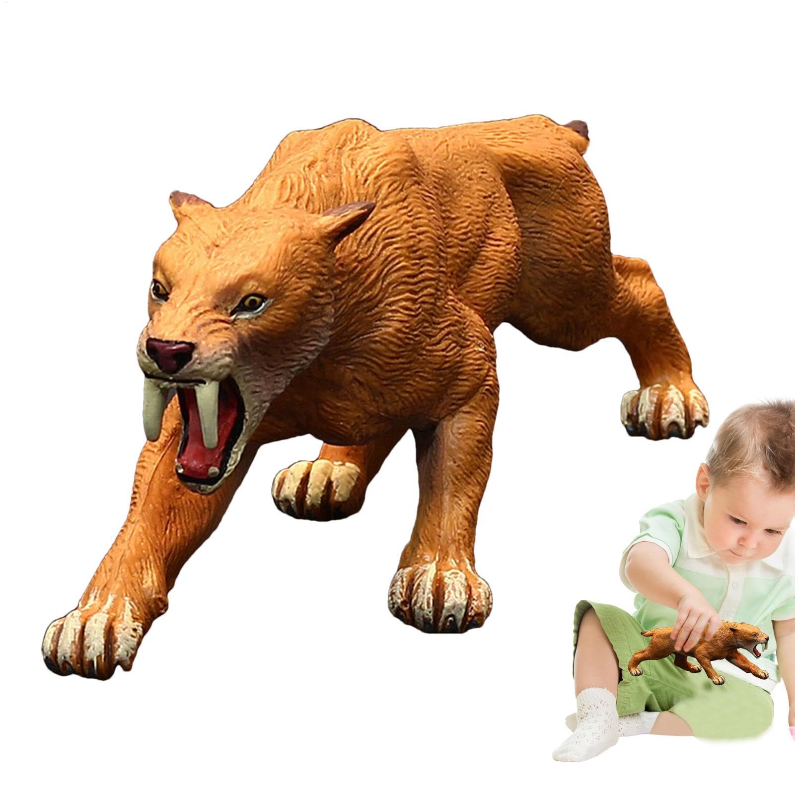 Smilodon Figurine - Smilodon Model for, Saber-toothed Tiger, Early Learning Ancient Animal Toy for Educational Propose Teaching