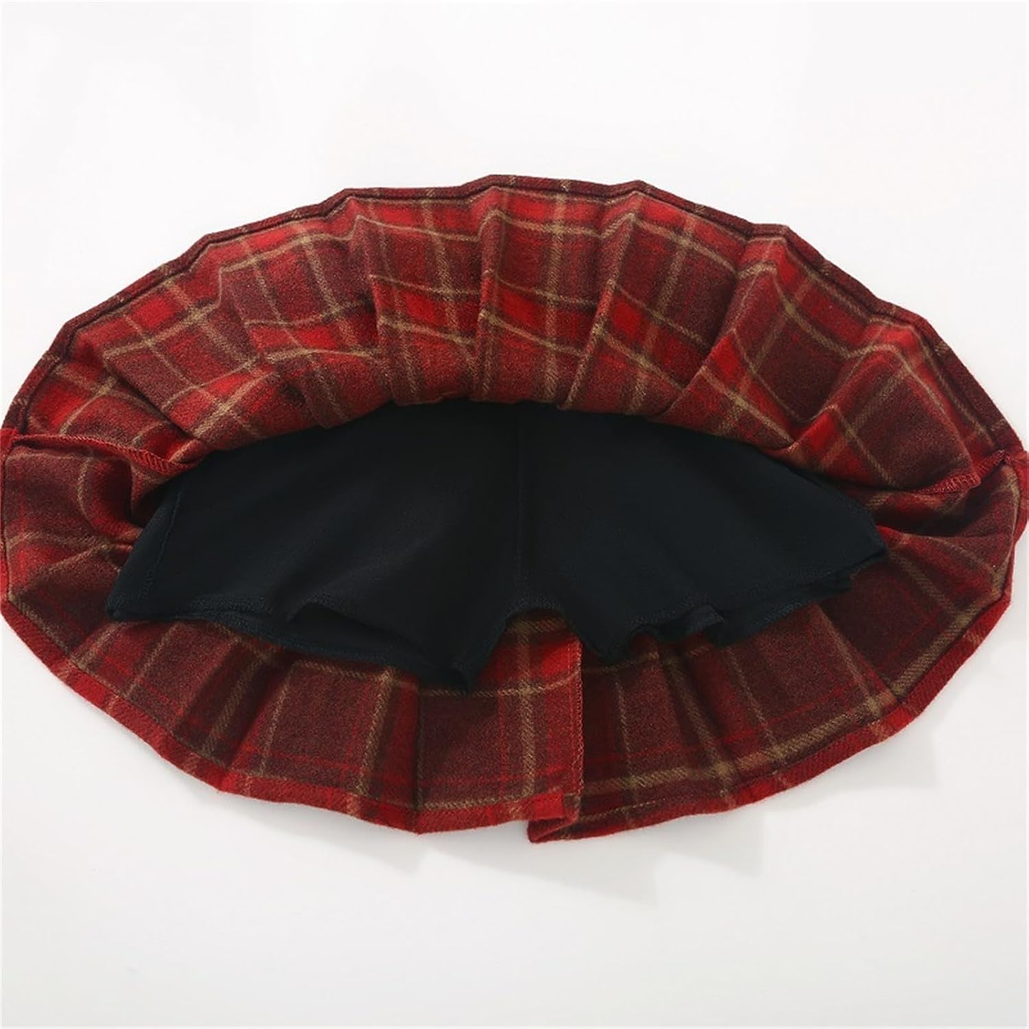 Girls Uniform Skort,Plaid Wool Pleated Skirt Winter School Skort