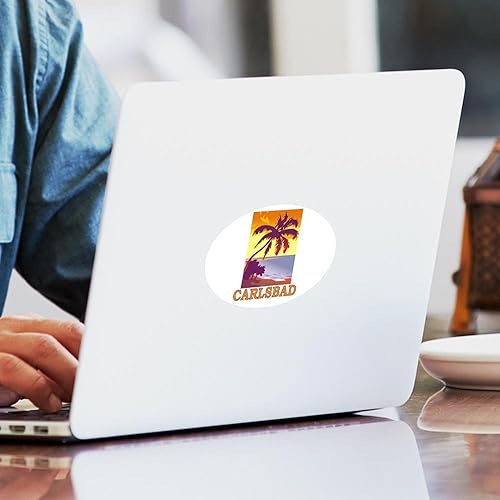 Miniatura 3 de CafePress Carlsbad, California Oval Pegatina Oval Parachoques, Euro Oval Car Decal