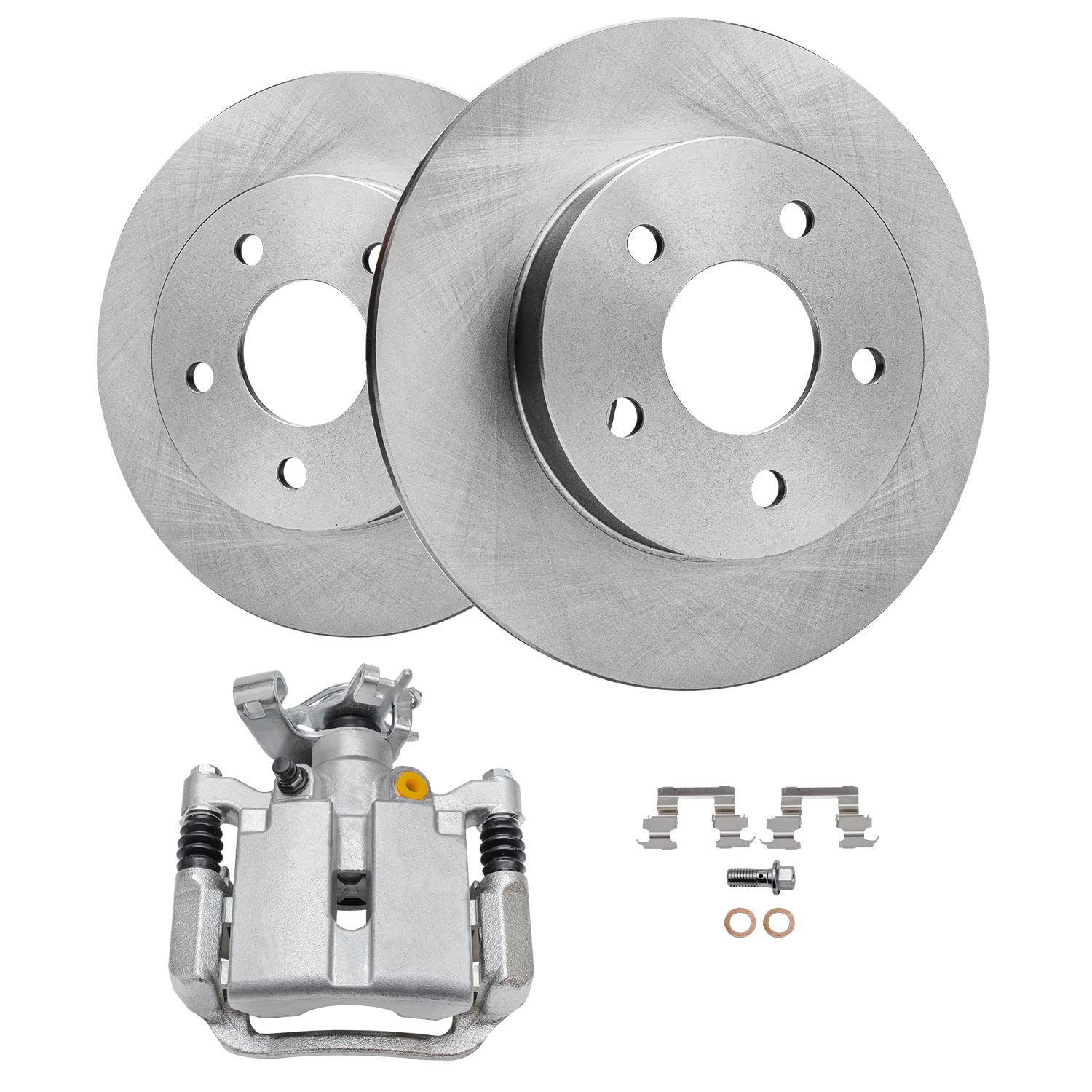 Detroit Axle - 5-Lug 270mm Rear Disc Brake Rotors + Left Brake Caliper