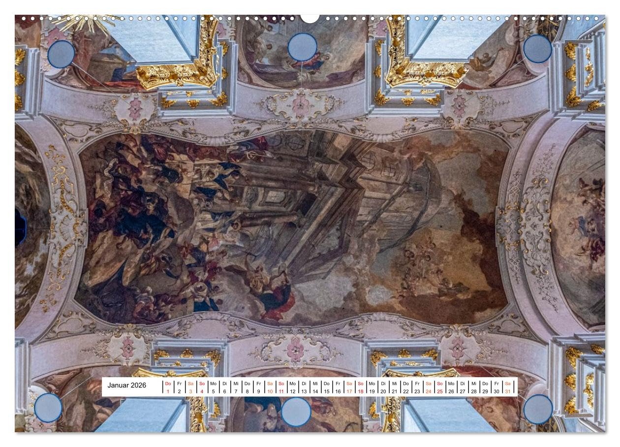Gewölbe des Glaubens – Kirchendecken Europas (Wandkalender 2026 DIN A2 quer), CALVENDO Monatskalender: Kuppeln, Türme, Kreuzgewölbe - Kirchenkunst Europas (CALVENDO Orte)