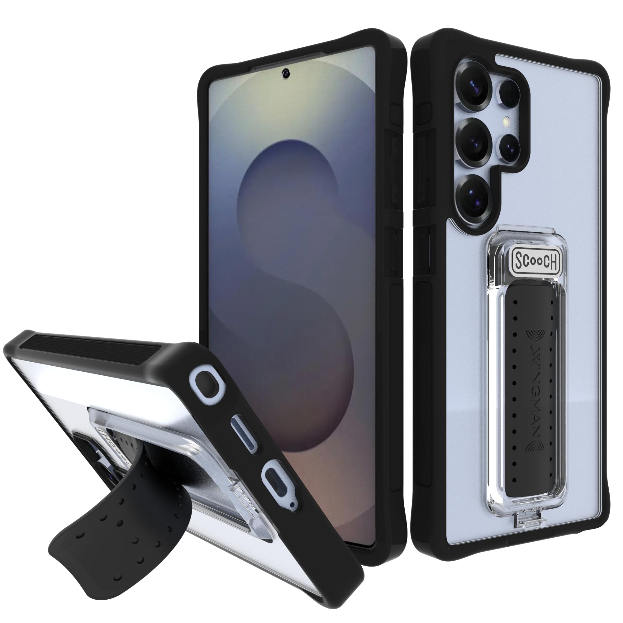 Scooch for Samsung Galaxy S25 Ultra, 5-in-1 Wingman Kickstand Case, 10-Foot Military Grade Drop Protection, Pop-Out Kickstand, Phone Grip, Car Mount,