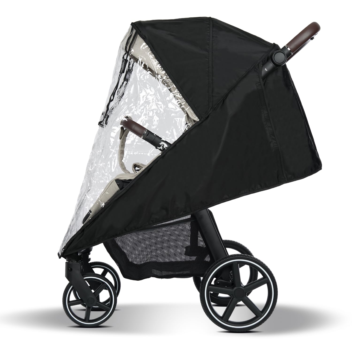 My junior® PLIA² Regenverdeck Buggy Schwarz Sichtfenster Eingriffsfenster Belüftungslöcher Schnellbefestigung