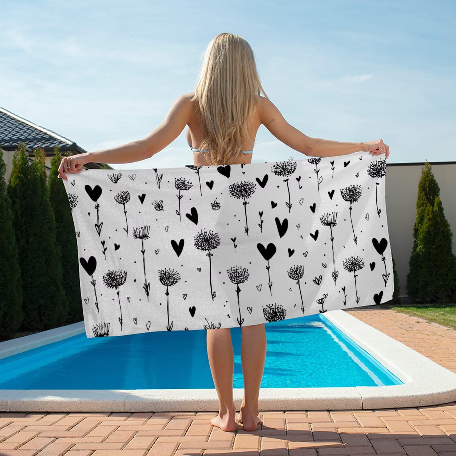 2 szt., bardzo duże 100 x 220 cm, gładki, szybkoschnący ręcznik z mikrofibry, bez piasku, plażowy, lekki podróżny, kompaktowy ręcznik kempingowy z torbą do przechowywania, chłonny, dla kobiet