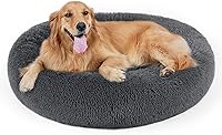 DogBaby Calming Donut Dog Bed - Soft Faux Fur Cuddler for Small Medium Large Dogs & Cats, Machine Washable Anti-Anxiety Pet Bed