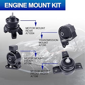 4PCS Engine Motor Mount Set for Santa Fe 10-12, Sorento 11-13 L4 2.4L 3.5L