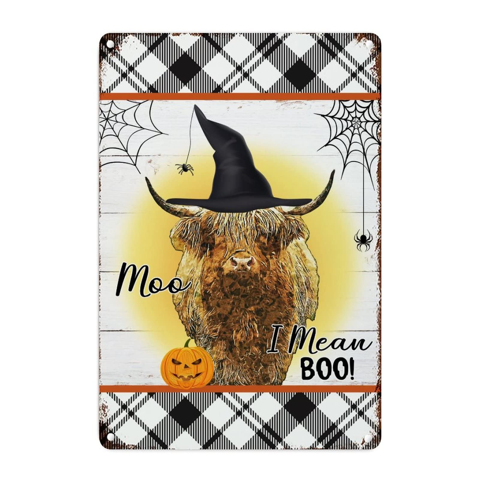 Plaque métallique Halloween et d'automne pour orner une chambre à coucher