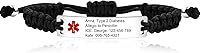 Vista 14 de Uloveido Pulsera de identificación de alerta médica grabada con láser, pulsera ajustable para hombres y mujeres, primeros auxilios de emergencia