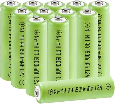 12 Packs 1.2V AA 1500mAh Solar Rechargeable Batteries Long Lasting
