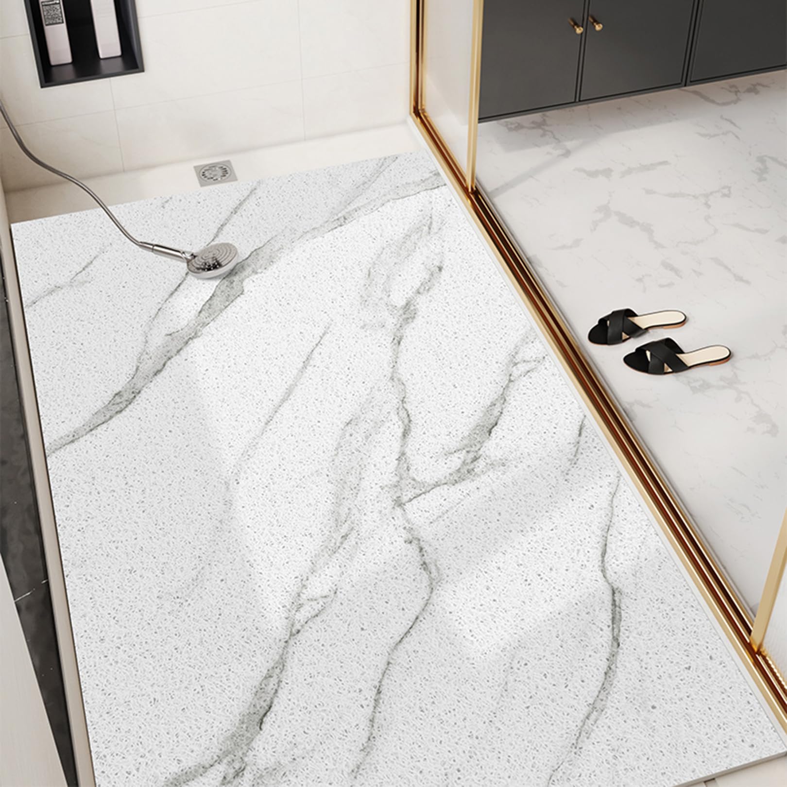 Yinghesheng Non-slip Bath Mats, Shower Mat, Non-Slip Shower Mat, Print PVC Non-Slip Mat, Bath Mat for Wet Areas, High Water Permeability,F,50x80cm