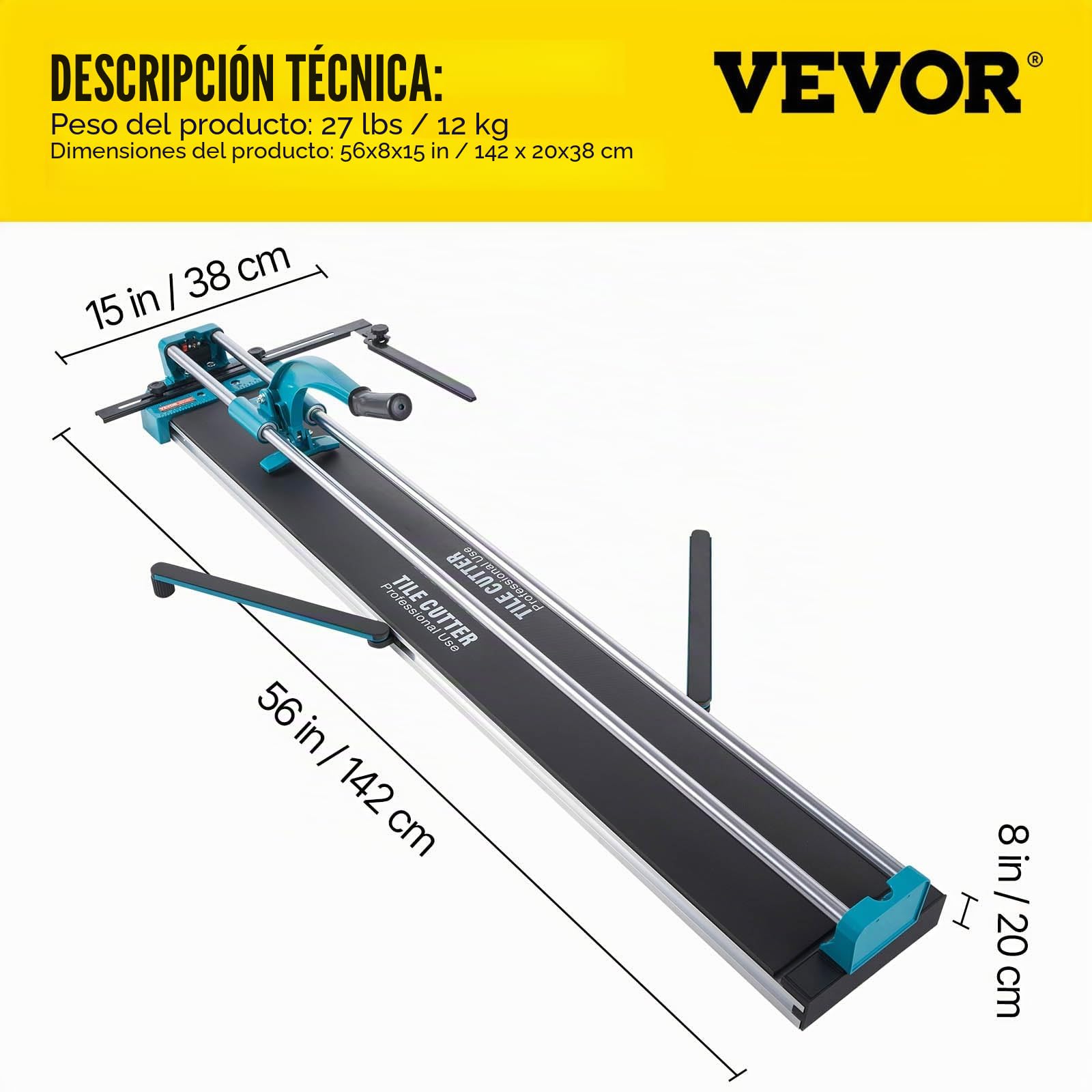 BestEquip Cortador de Azulejos Manual 1200mm, Cortador de Cerámica Profesional con Guía Láser Ajustable de Alta Precisión, Máquina de Corte de Azulejos para Cortar Materiales de Piedra