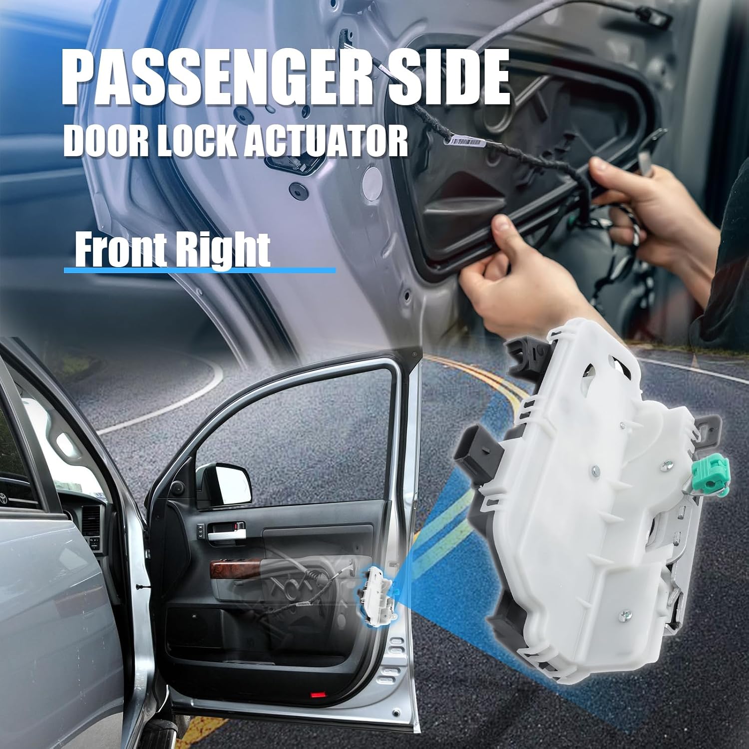 Door Lock Actuator | Front Right Passenger Side | Compatible with Ford 2011-2019 Explorer 2009-2014 F-150 2010-2014 Mustang Lincoln 2010-2014 Mark LT | Replaces 9L3Z5421812A