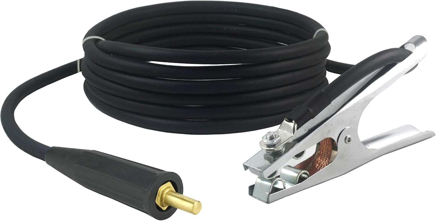 200 Amp Welding Ground Clamp Lead Assembly - UP10 Tapered Connector (Old Welders) - #2 AWG cable (25 FEET) - - 
