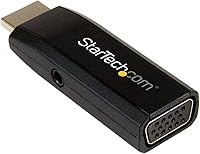 Vista 2 de StarTech.com Adaptador HDMI a VGA - Salida de audio auxiliar - Compacto - 1920x1200 - HDMI a VGA (HD2VGAMICRA) Negro
