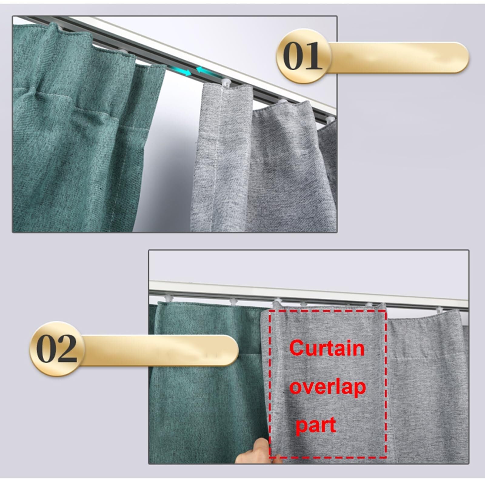 Aluminiowy karnisz zaciemniający 2,8 m – podwójny rowek system K, montowany na suficie/ścianie ścianka działowa do salonu i sypialni stylowe i ciche funkcjonalne rozwiązanie