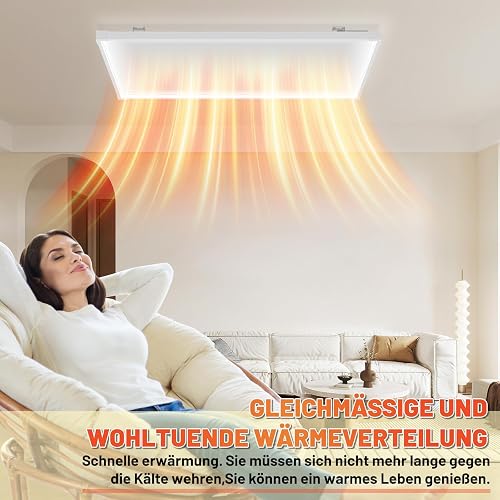 Peviasot Chauffage infrarouge 770 W, plafonnier LED, Wifi/App, télécommande - 8