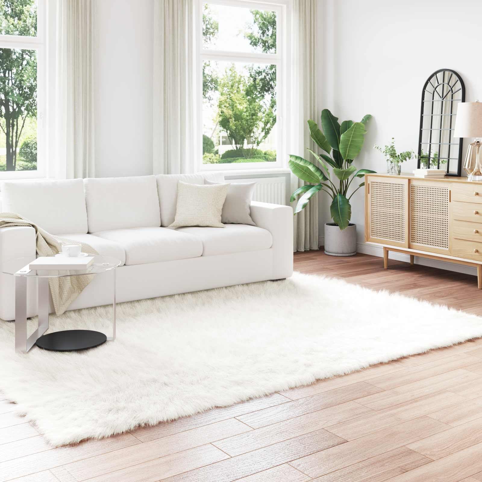 Tapis en Fausse Tafalla Blanc 240 x 340 cm Polyester,Tapis,8.04kg-42021464