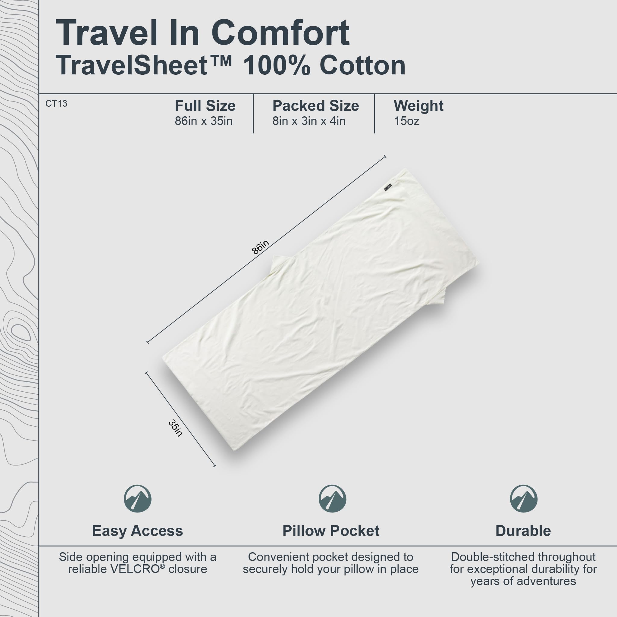 Amazon.com : COCOON - Premium - Cotton TravelSheet - Natural