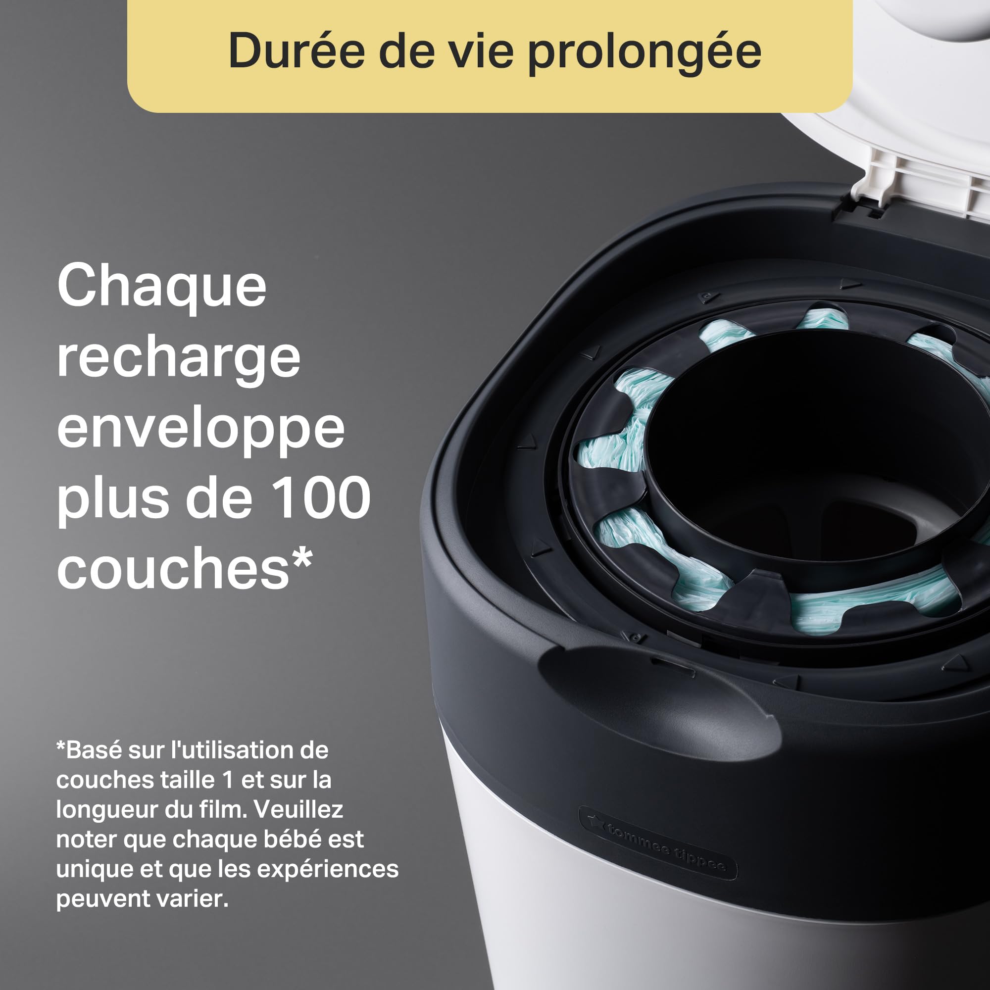 Tommee Tippee Poubelle à couches Twist & Click, Pack Exclusif avec x2 Recharges incluses, Protection anti-odeurs et anti-germes garantie, Grande capacité