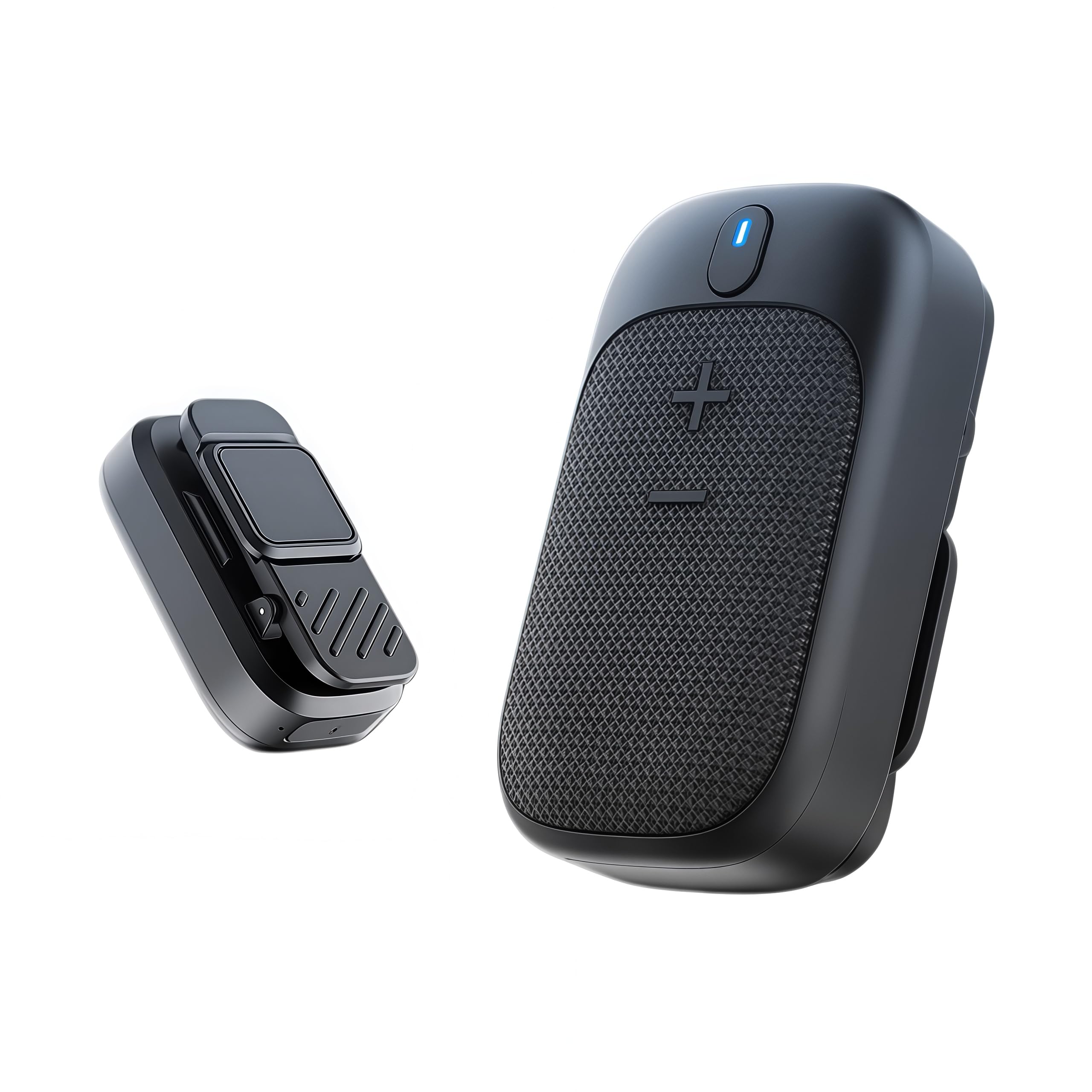 PUSOKEI Altoparlante Bluetooth Indossabile, Piccolo Altoparlante Personale Portatile con Clip con Magnetico, Impermeabile IP65, Microfono Integrato, Chiamate in Vivavoce