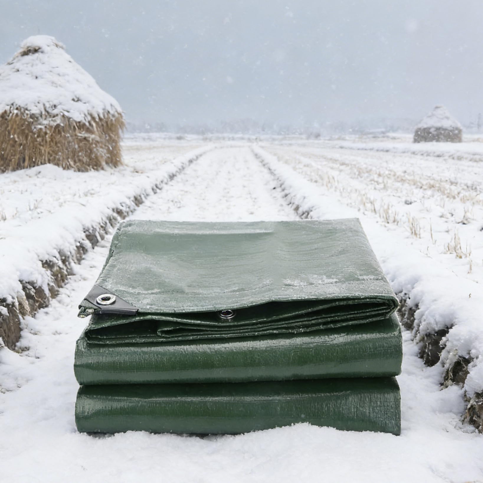 Sunlimei Green Tarpaulin Heavy Duty 1.2 X 1.2 M Uv Protection, Waterproof, Heavy Duty Cover Tarp Ground Sheet Reinforced Edges, With Eyelets For House, Groundsheet,