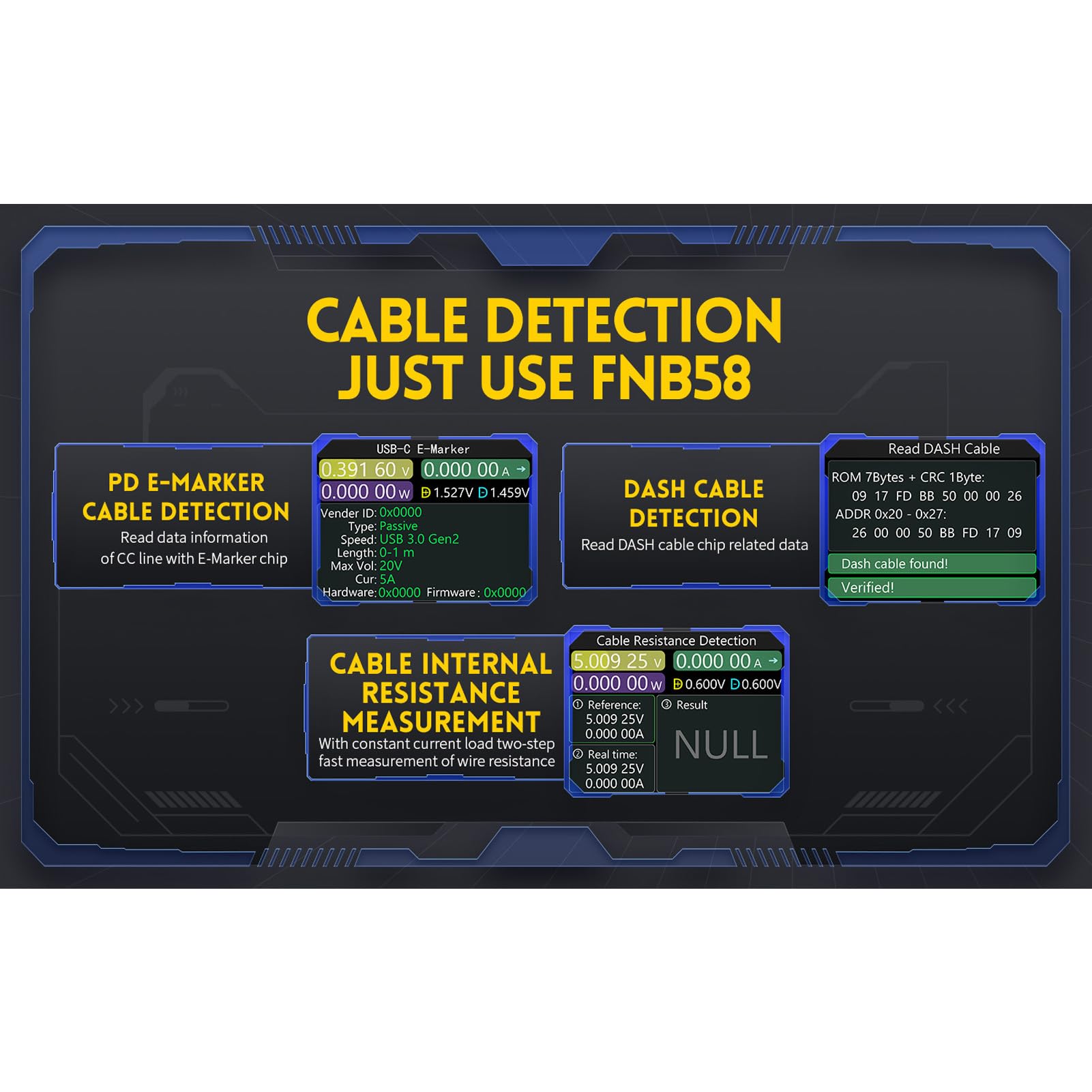 FNB58 Bluetooth USB Power Multimeter Woltomierz Amperomierz Tester Obciążenia Napięcie Prąd Miernik Mocy 4-28 V 7 A, Wyświetlacz LCD HD typu C, Szybki PD3.0 QC2.0 QC3.0 do