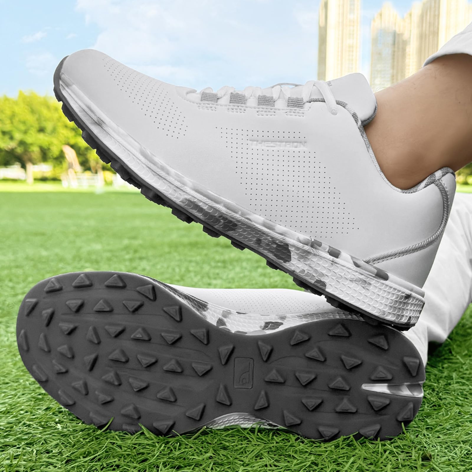 Damen Golfschuhe Leichte Bequeme Golf Sportschuhe mit Schnürung wasserdichte atmungsaktive rutschfeste