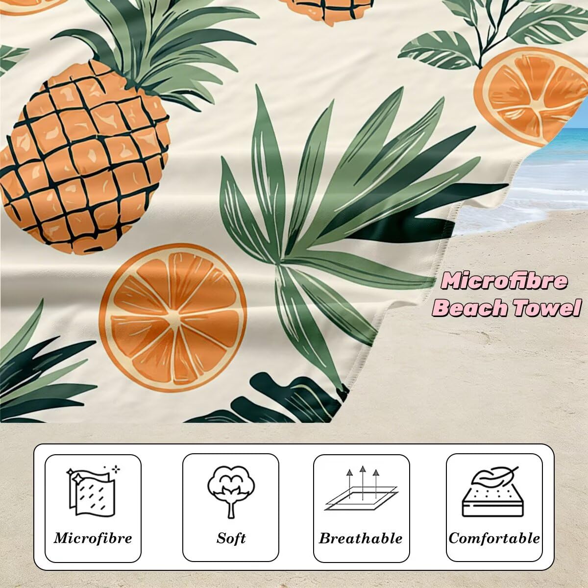 Ręcznik plażowy XXL, 90 x 180 cm, zestaw 2 szt., ręcznik plażowy z mikrofibry, szybkoschnący, do sauny, fitness, bez piasku, ręcznik plażowy, do sauny, duży ręcznik kąpielowy, prezent dla kobiet -4683