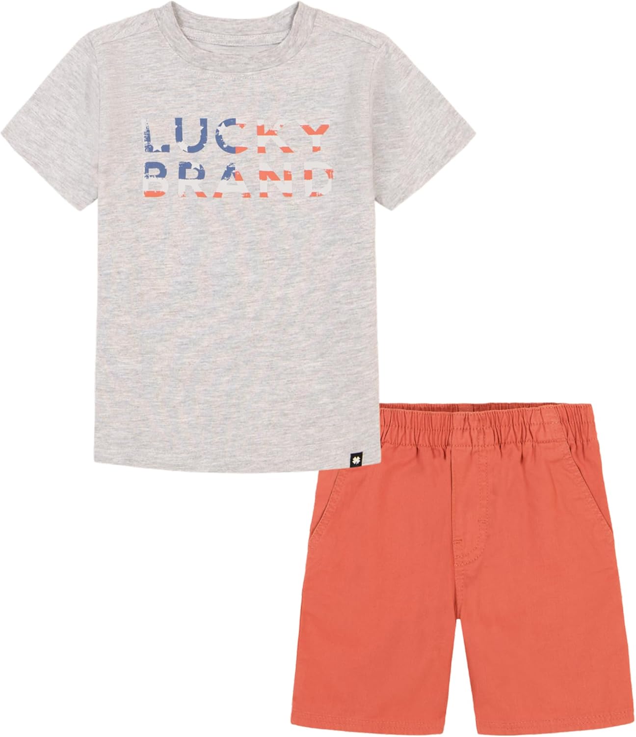 Lucky Brand Boys' Lucky Brand 2 Piece Knit Woven Short Set