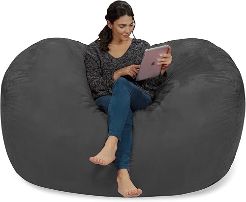 Miniatura 5 de Cozy Sack - Sillón de puff Gran bolsa para muebles de espuma viscoelástica de 6ft y tumbona grande  sofá grande con funda de microfibra suave