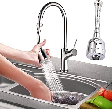 Kitchen Bathroom Sink Faucet Extender Tap Aerator Head Adapter 360  Swivel
