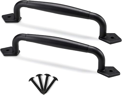 Miniatura 2 de MIGOSEN Herrajes para puertas correderas  Manijas rústicas de puerta de granero para puertas, garajes, cobertizos  Manija de puerta de acero sólido