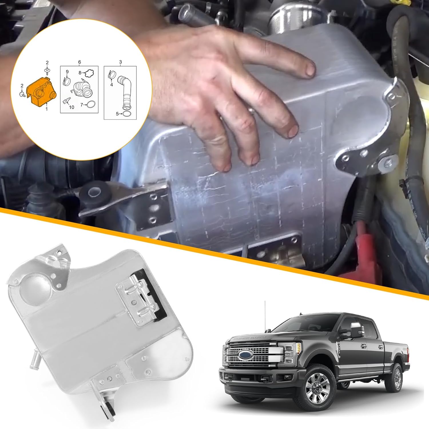 BC3Z-6K775-B Intercooler Compatible with 2011 2012 2013 2014 2015 2016 6.7L Ford F250 F350 F450 F550 SUPER DUTY Engine Charge Air Oil Cooler Assembly BC3Z6K775B（Aluminum）