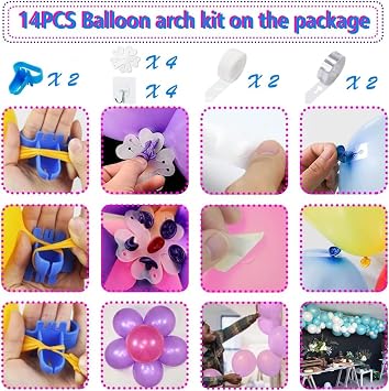 Electric Balloon Pump, Portable Electric Balloon Inflator Pump with 14 Balloon Arch Kits, Dual Nozzle & 2 Modes & 600W, Balloon Blower Machine for Balloons Decoration for Party, Wedding and Birthday