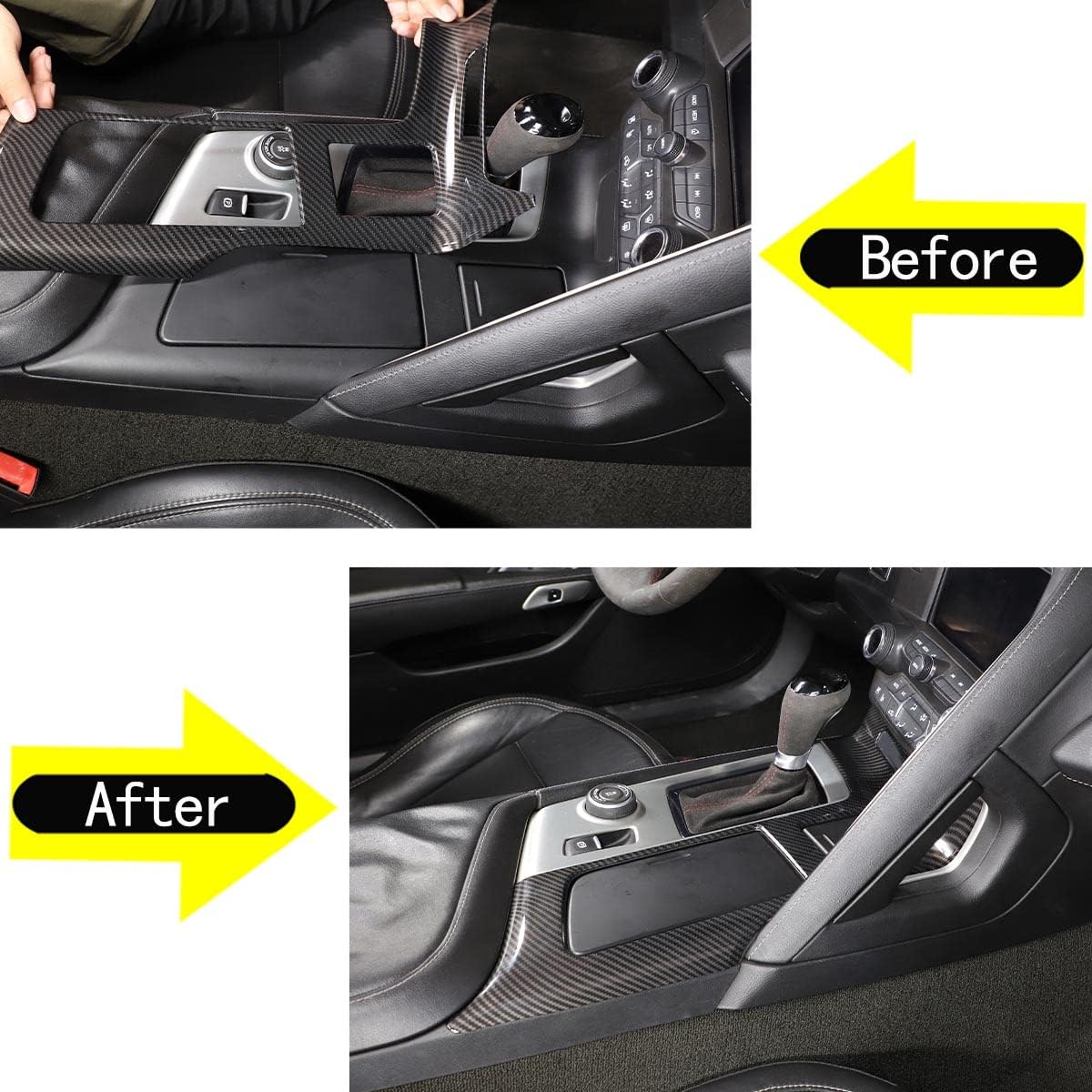 ABS Center Console Gear Shift Panel Frame Trim Fit for Chevrolet Corvette C7 2014-2019 Car Interior Accessories