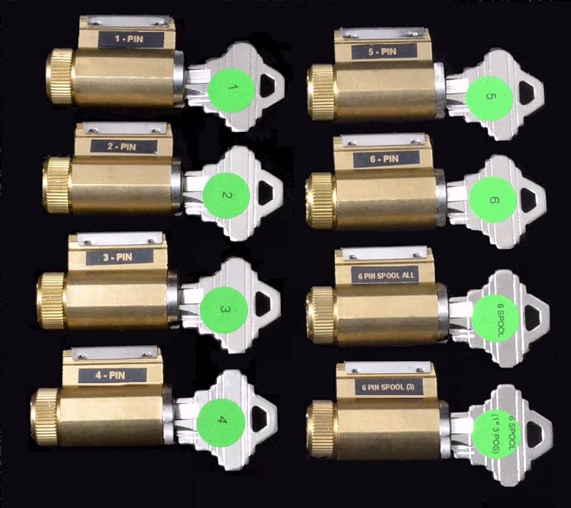 Progressive Practice Lock Assortment Set of 8 Educational Aid (KW Keyway)