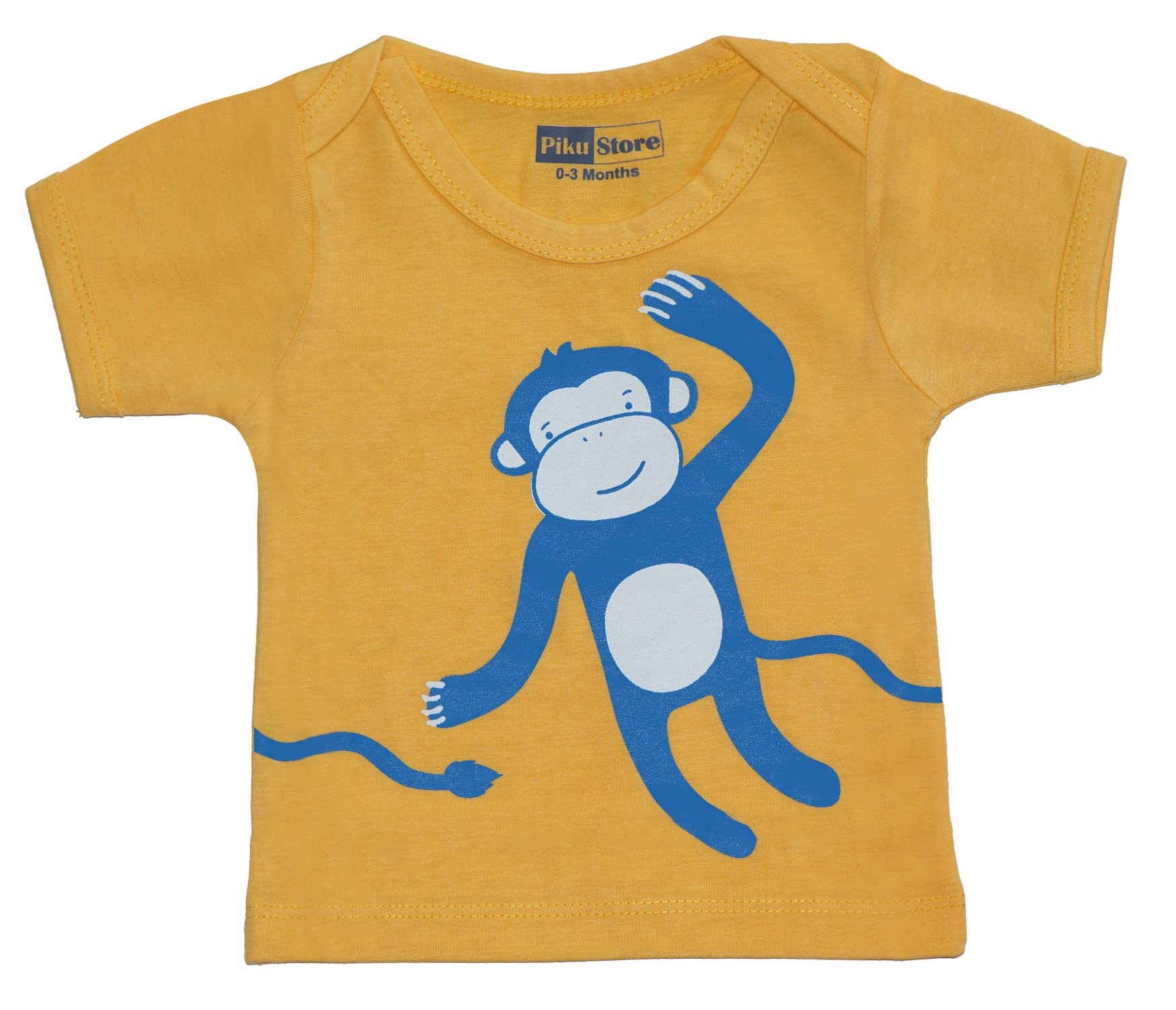 Piku StoreHalf Sleeves Hosiery Multi Colour Print T-Shirt for Baby Girl & Baby Boy