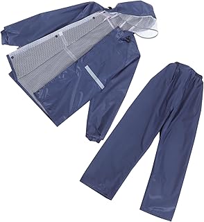 Beavorty Poncho De Lluvia para Acampar Pantalones De Lluvia De Motocicletas y Chaqueta Equipo De Equitación Impermeable Trajes De Lluvia De Motocicletas De Oxford Neto Navy