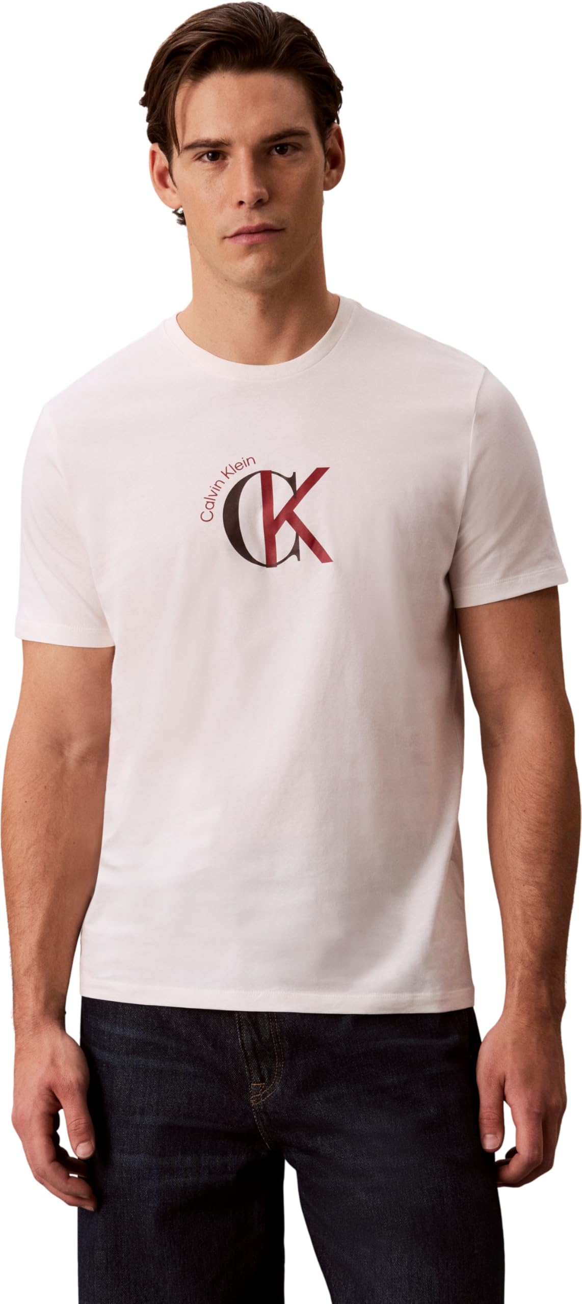 Calvin Klein Herren Ss 30s Whsl Ckj 2tone Ck Graphic Lv14re829g Graphic Tees (1er Pack)
