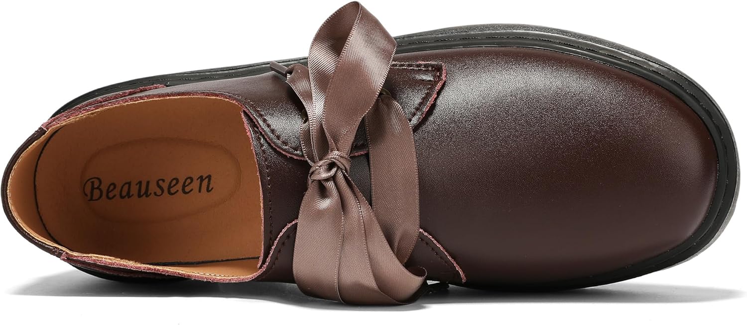 BEAUSEEN Women's Vegan Leather Platform Chunky Loafers Clssic Penny Loafers Slip On Comfort Business Work Office Dress Walking Shoes - Image 4