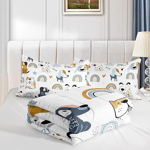 Miniatura 9 de Datura home Happy Camper - Juego de edredón rústico con estampado de ciervos y camper con 1 edredón y 2 fundas de almohada para dormitorio de niños